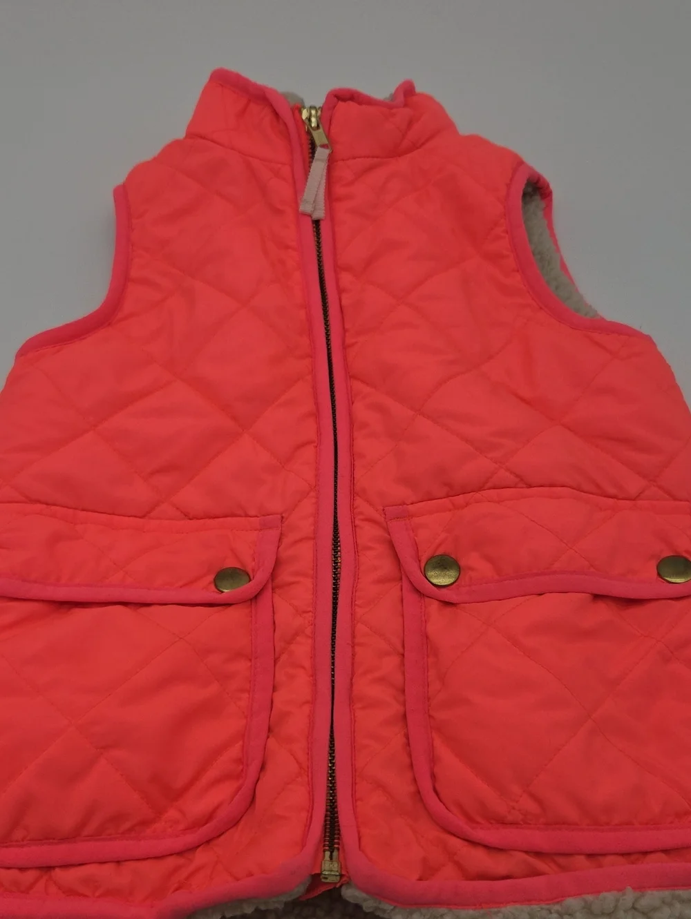 Crewcuts Coral Quilted Kids Vest with Pocket Flaps